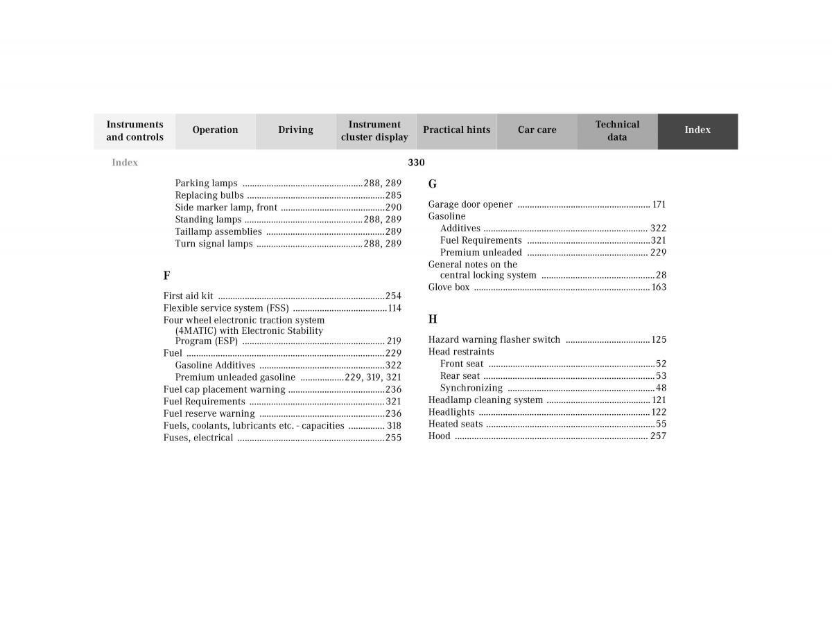 Mercedes Benz E Class W210 owners manual / page 333