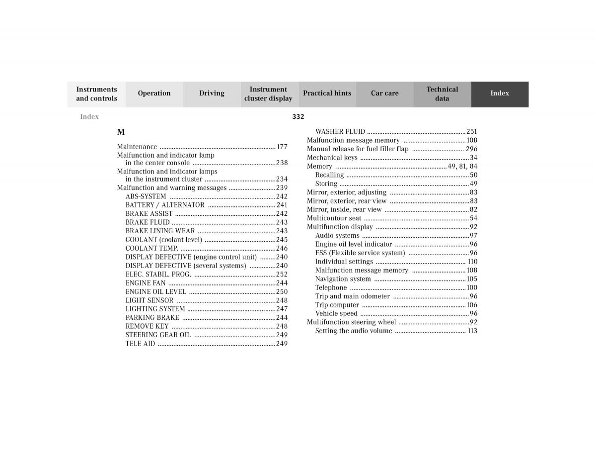 Mercedes Benz E Class W210 owners manual / page 335