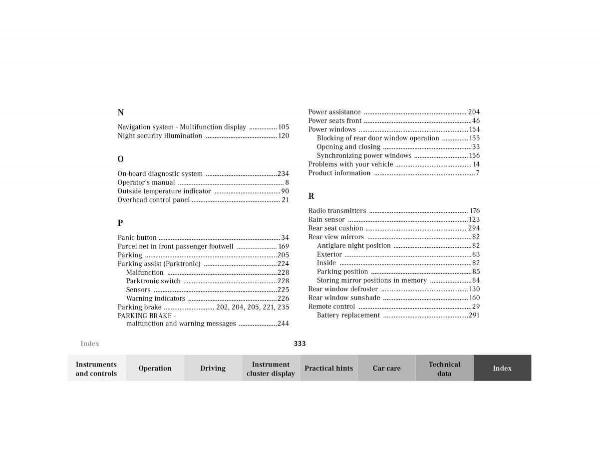 Mercedes Benz E Class W210 owners manual / page 336