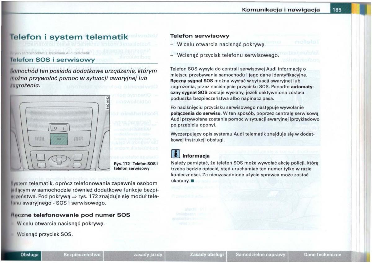 Audi A6 C5 instrukcja obslugi / page 182