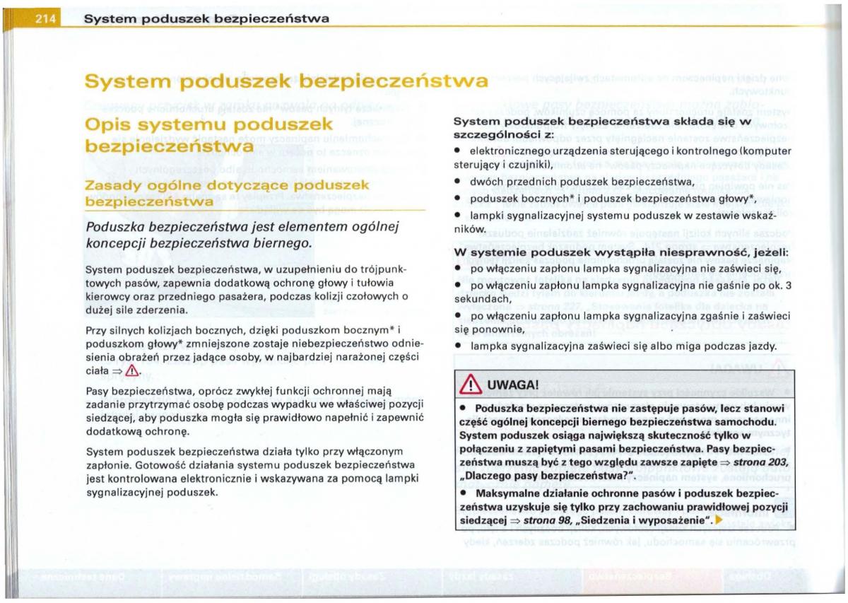 Audi A6 C5 instrukcja obslugi / page 210