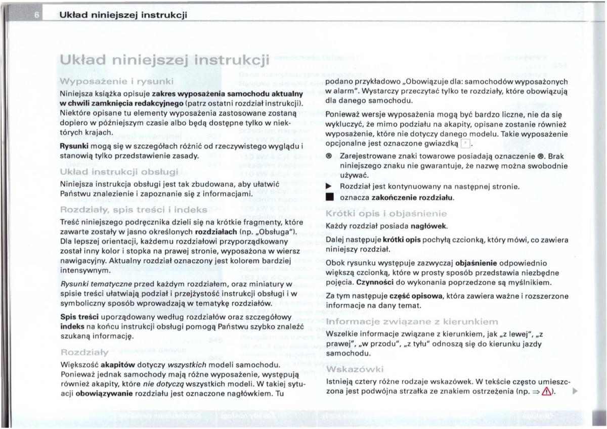 Audi A6 C5 instrukcja obslugi / page 6