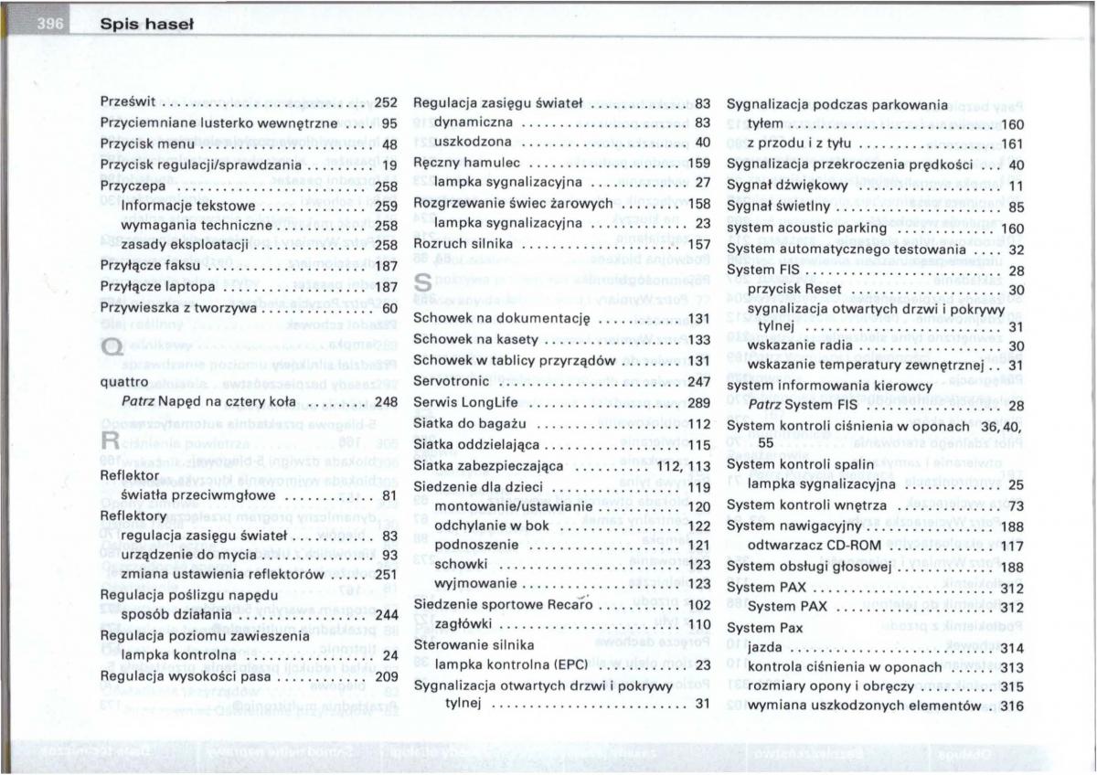 Audi A6 C5 instrukcja obslugi / page 383
