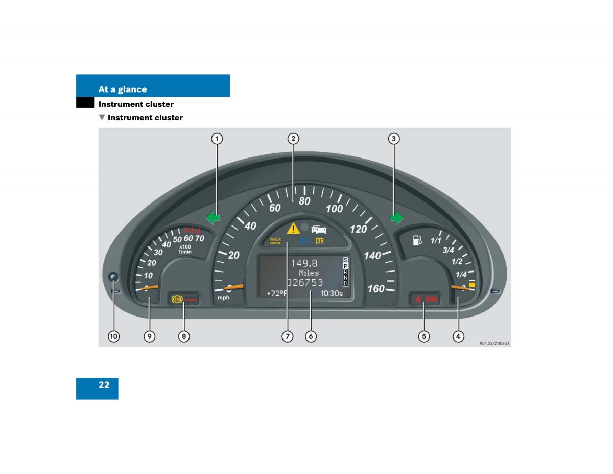 Mercedes Benz C Class W203 owners manual / page 22