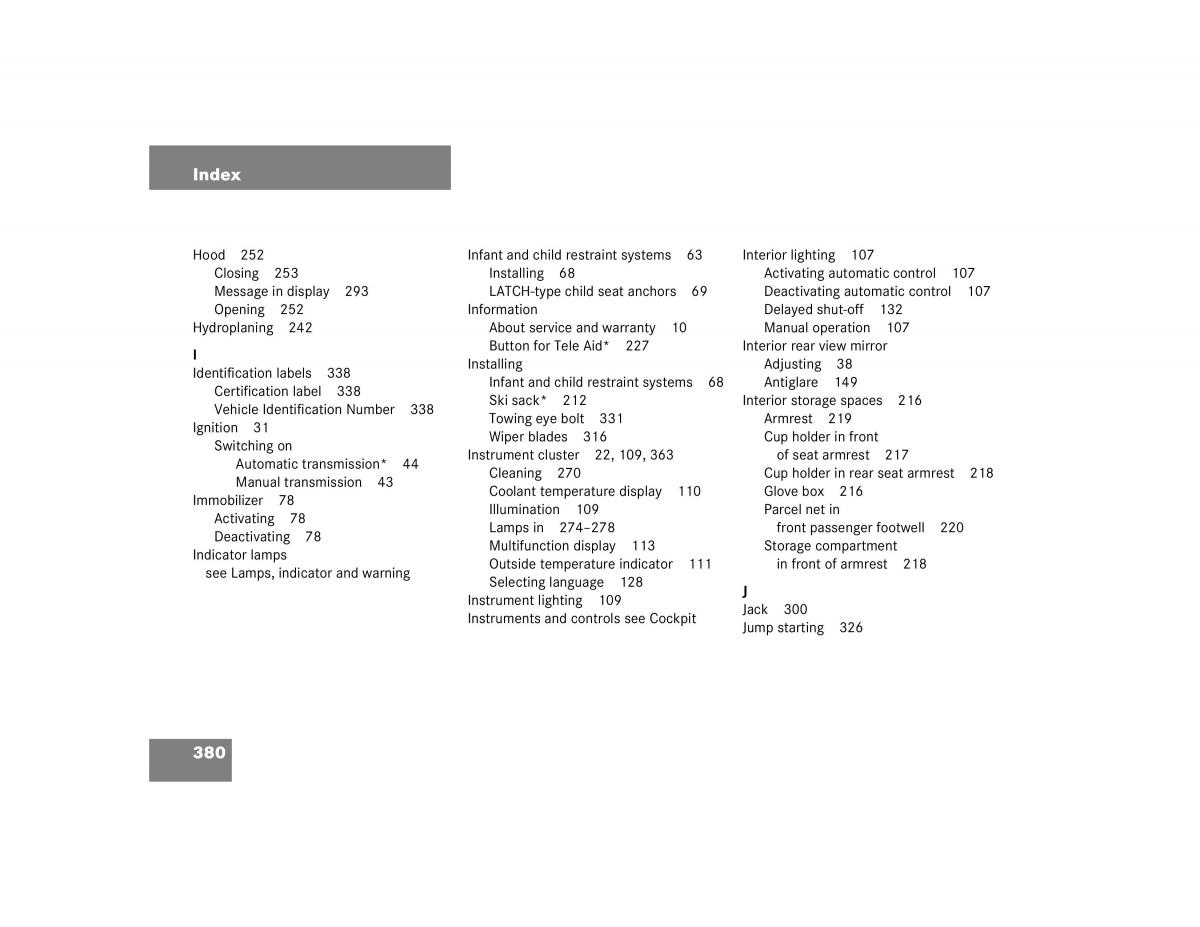 Mercedes Benz C Class W203 owners manual / page 380