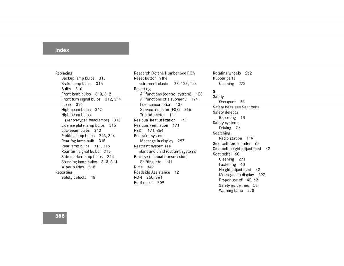 Mercedes Benz C Class W203 owners manual / page 388