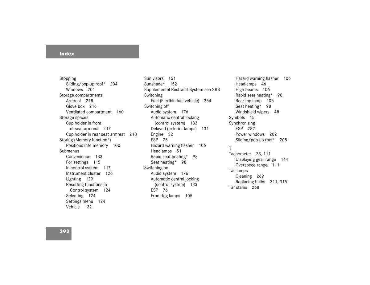 Mercedes Benz C Class W203 owners manual / page 392