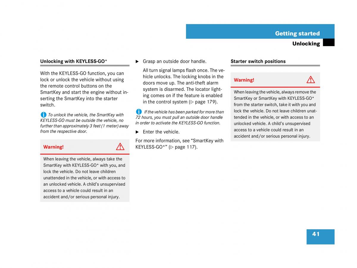 Mercedes Benz GL Class X164 owners manual / page 42