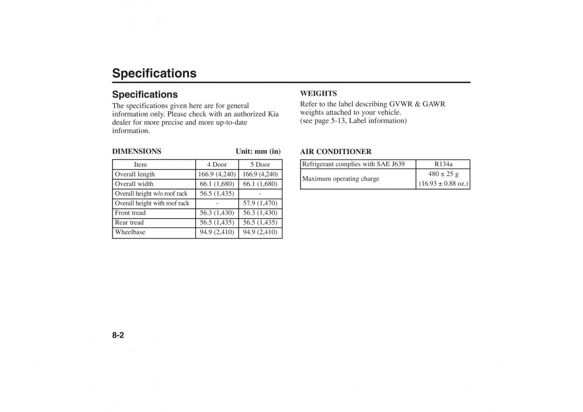 Kia Rio I Pride Saipa owners manual / page 227