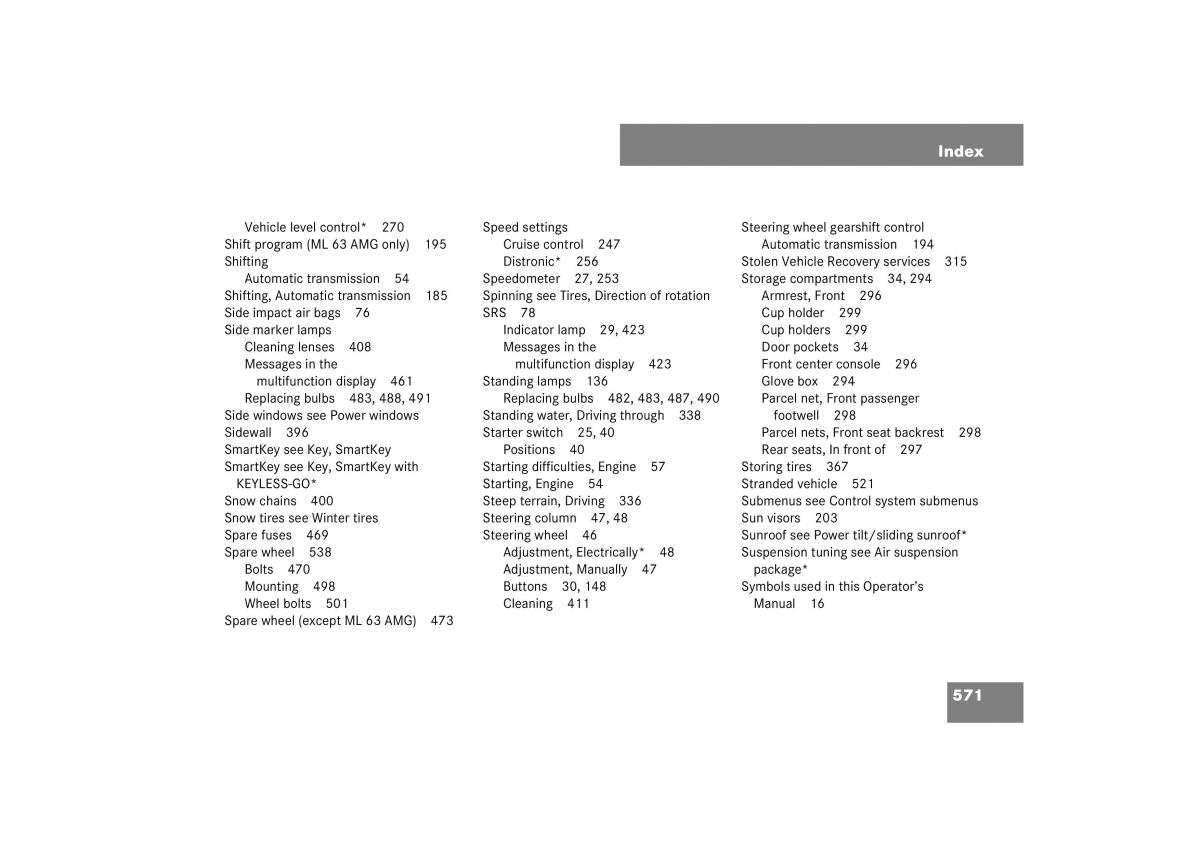 Mercedes Benz ML W164 owners manual / page 572