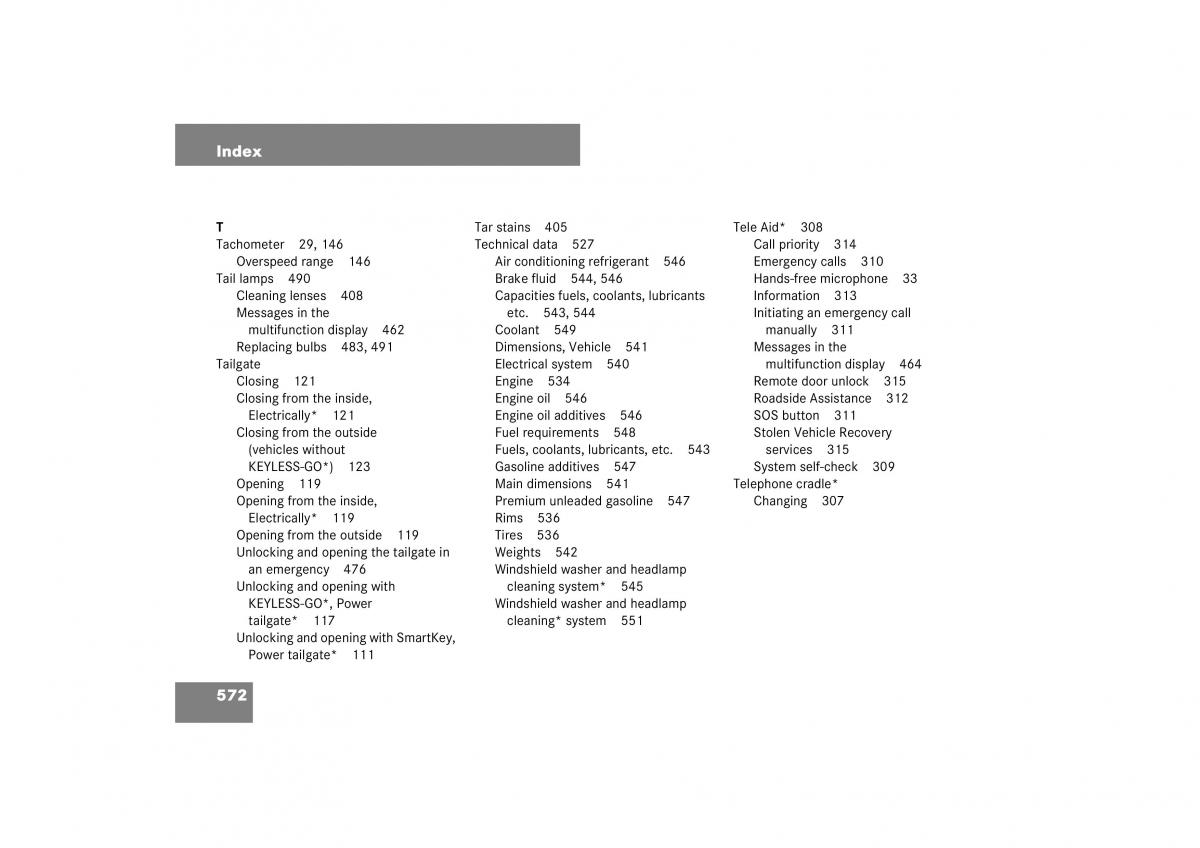 Mercedes Benz ML W164 owners manual / page 573