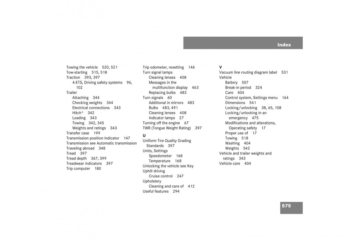 Mercedes Benz ML W164 owners manual / page 576