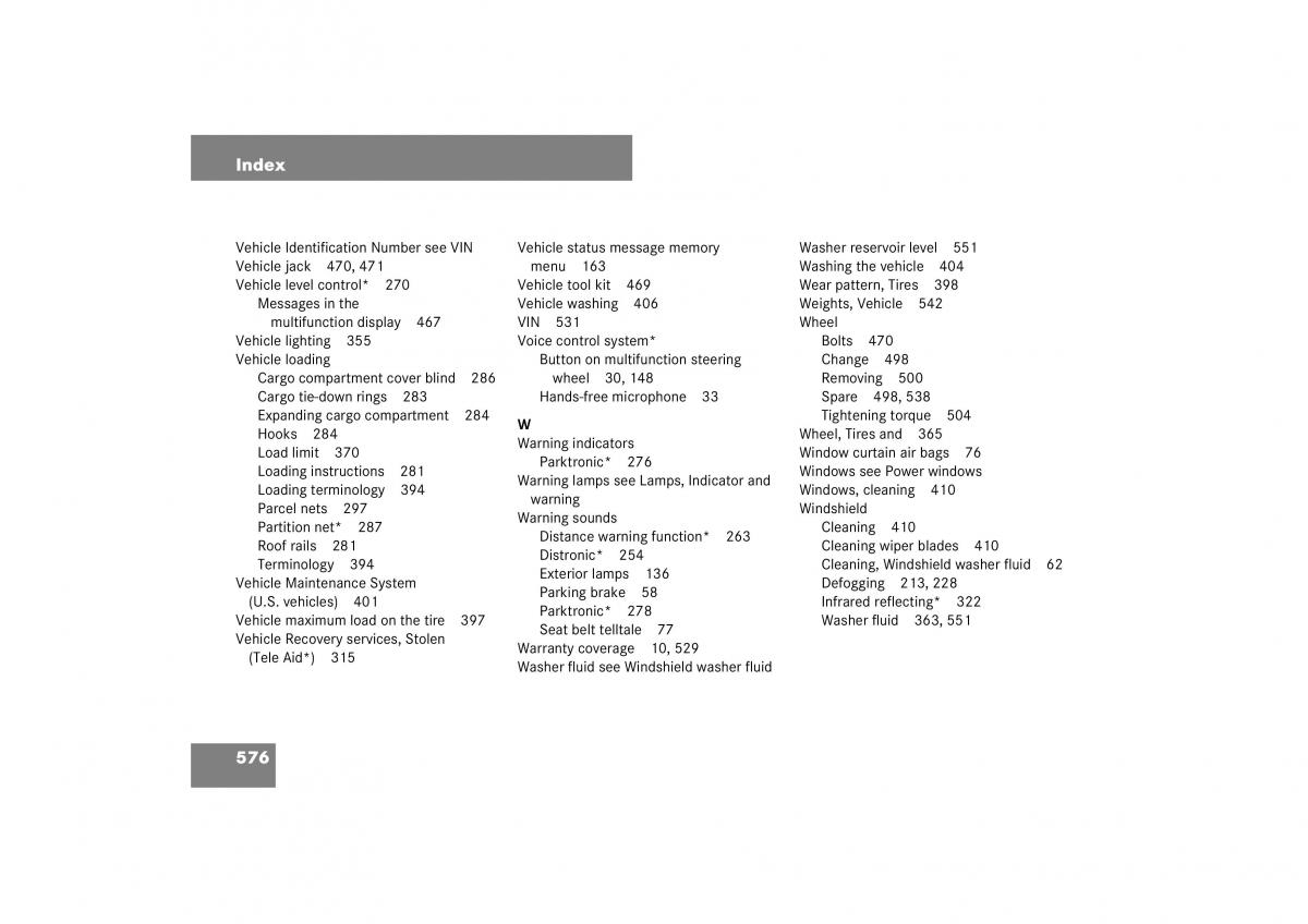 Mercedes Benz ML W164 owners manual / page 577