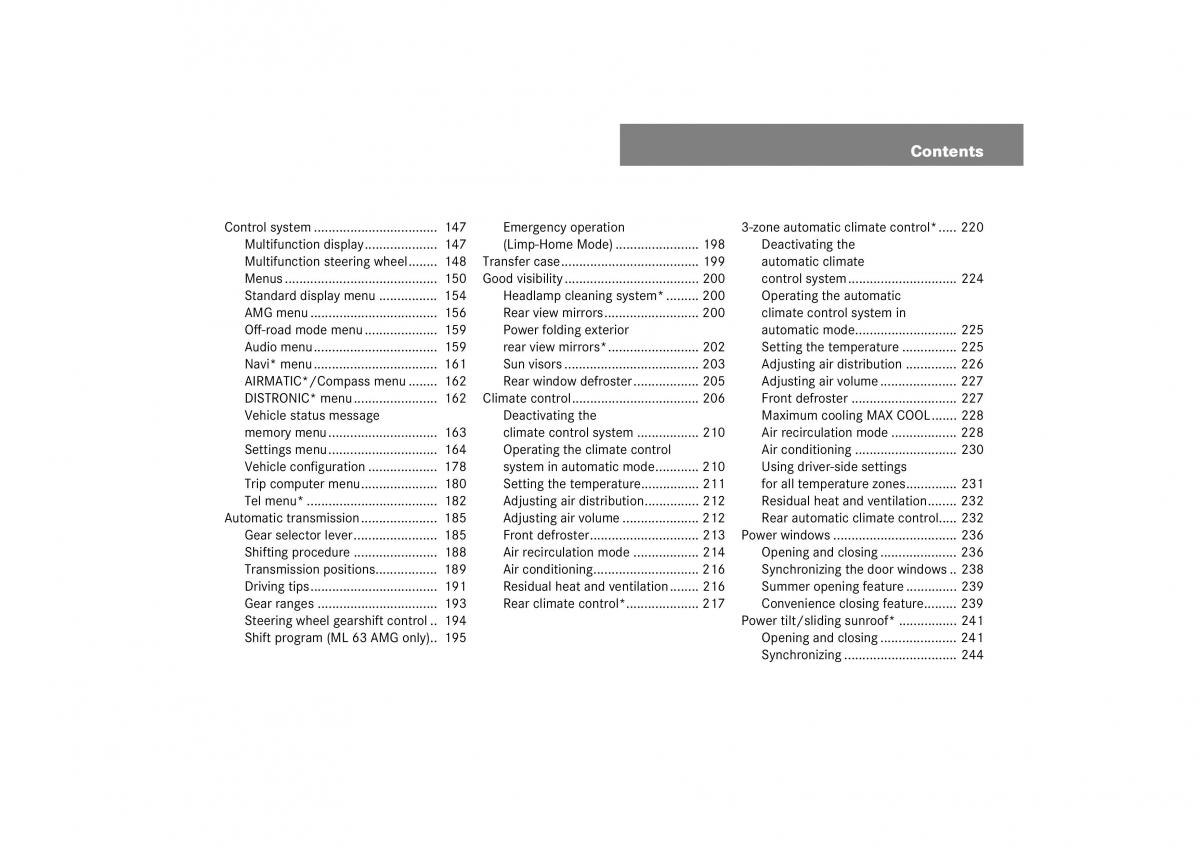 Mercedes Benz ML W164 owners manual / page 6