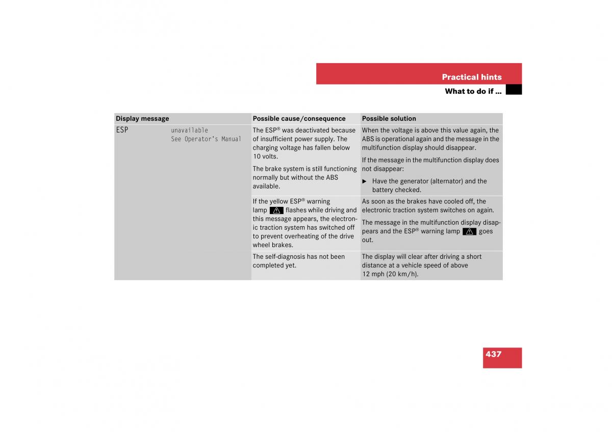 Mercedes Benz ML W164 owners manual / page 438