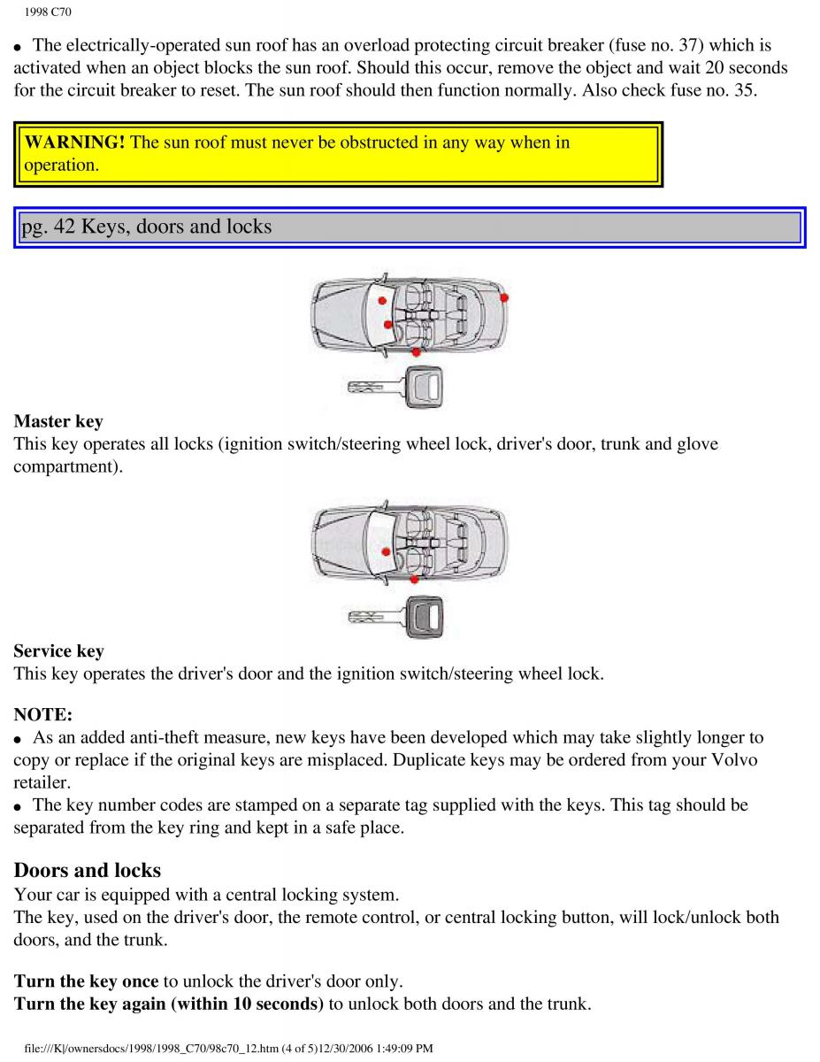 Volvo C70 NI N1 owners manual / page 55