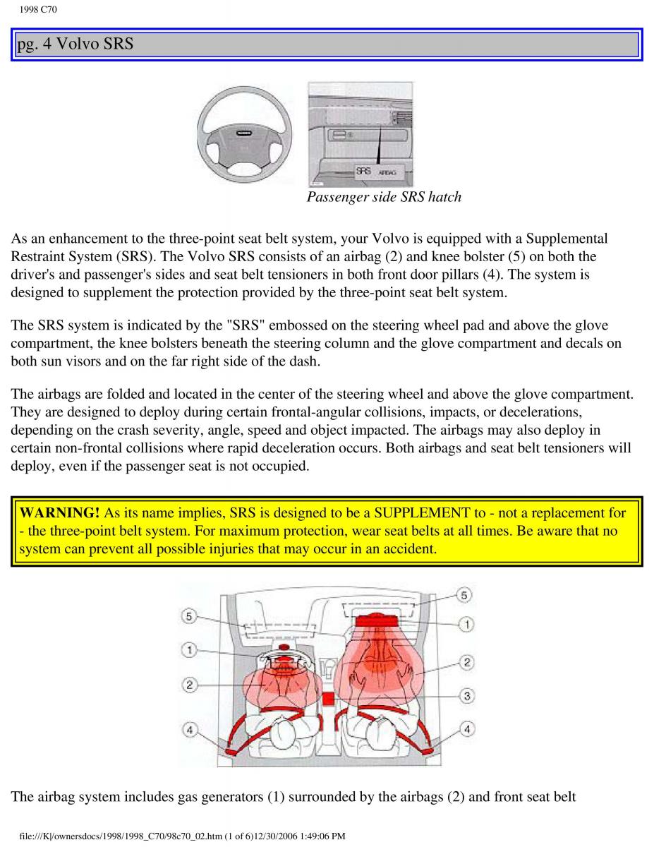 manual  Volvo C70 NI N1 owners manual / page 9