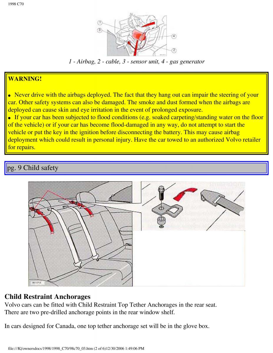 Volvo C70 NI N1 owners manual / page 16