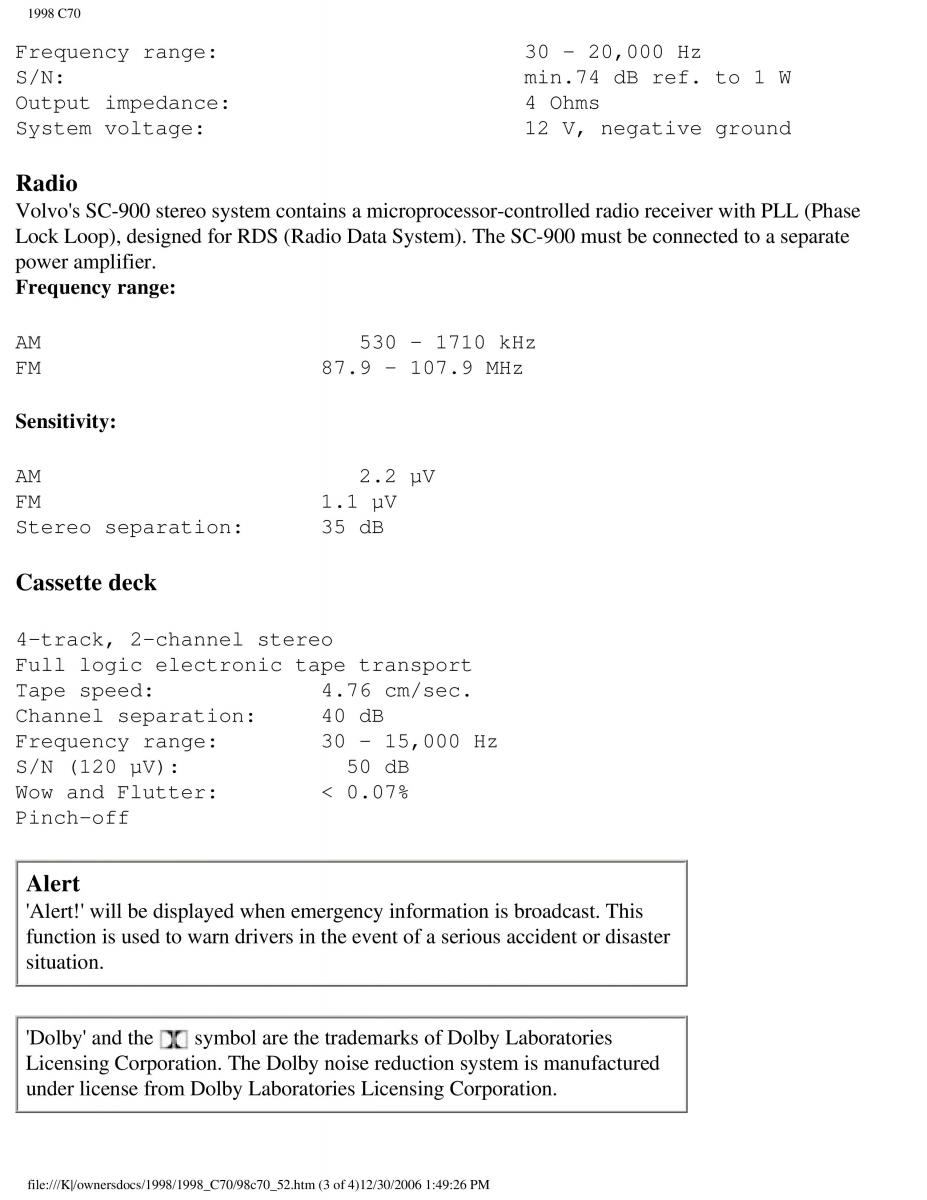 Volvo C70 NI N1 owners manual / page 211