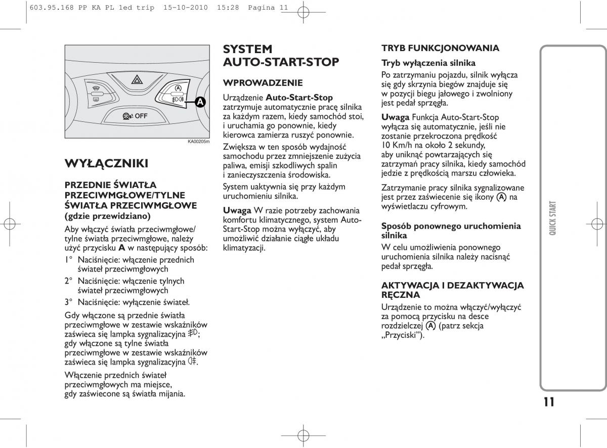 Ford Ka II 2 instrukcja obslugi / page 12