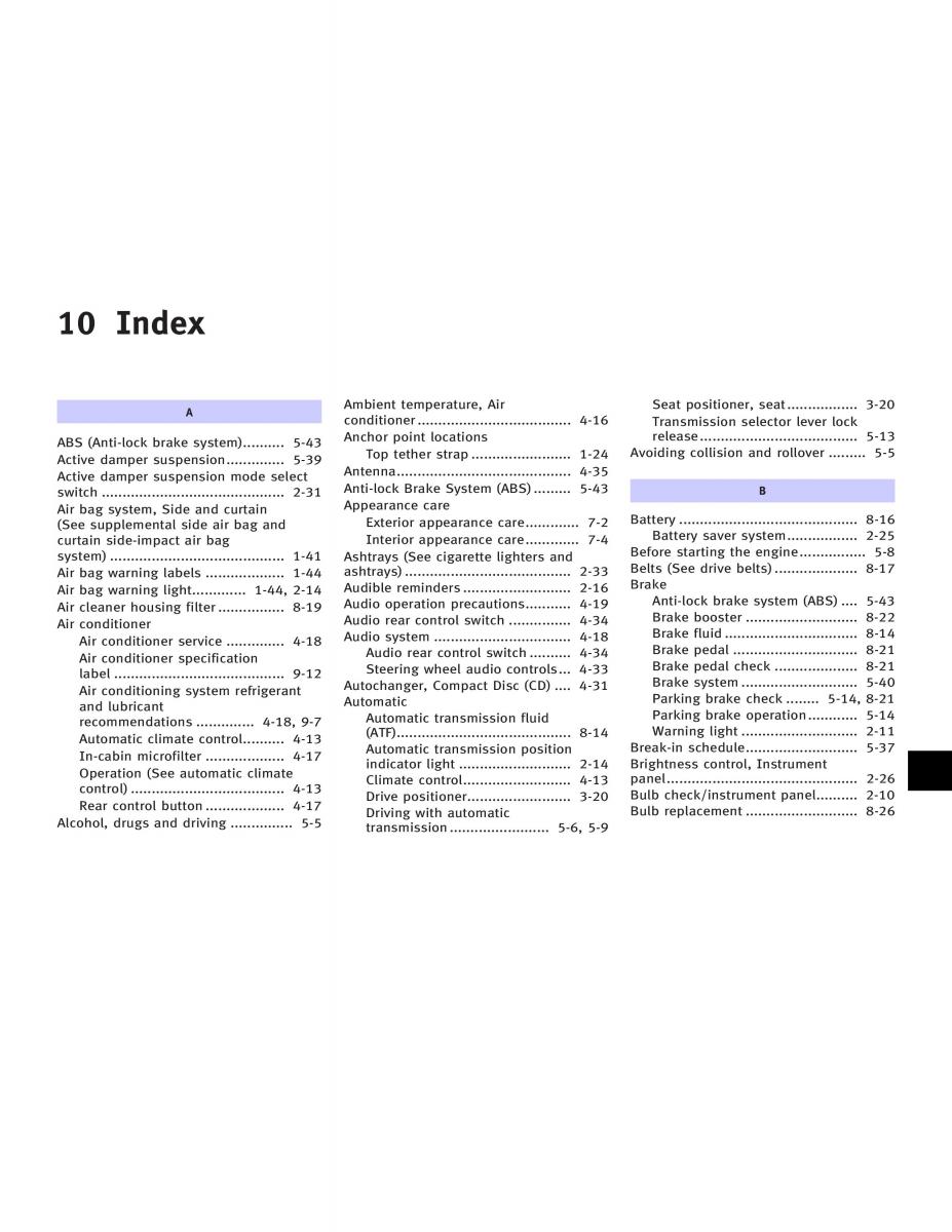 Infiniti Q45 III 3 owners manual / page 321