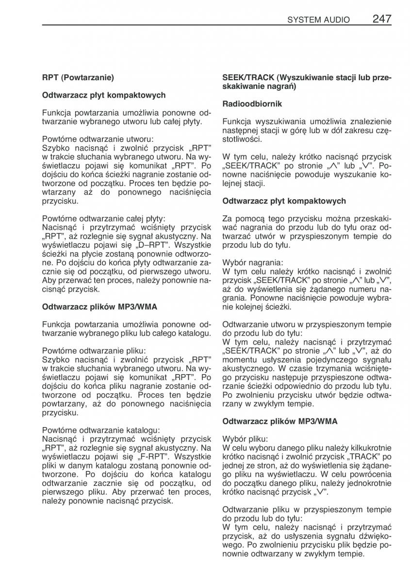 Toyota RAV4 III 3 instrukcja obslugi / page 258