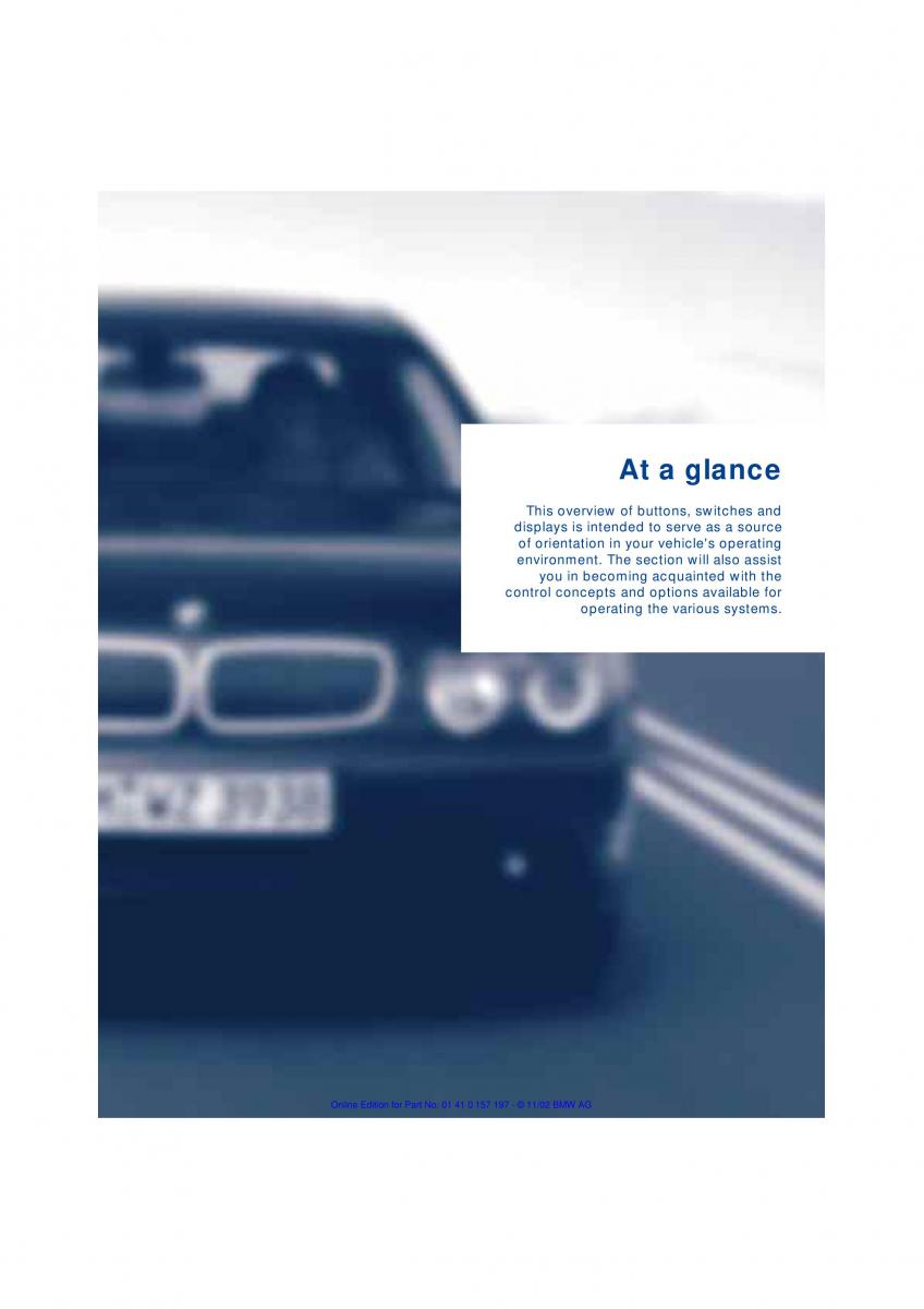 BMW 7 E65 owners manual / page 13