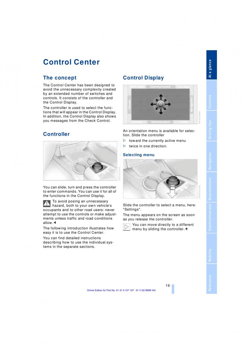 BMW 7 E65 owners manual / page 21