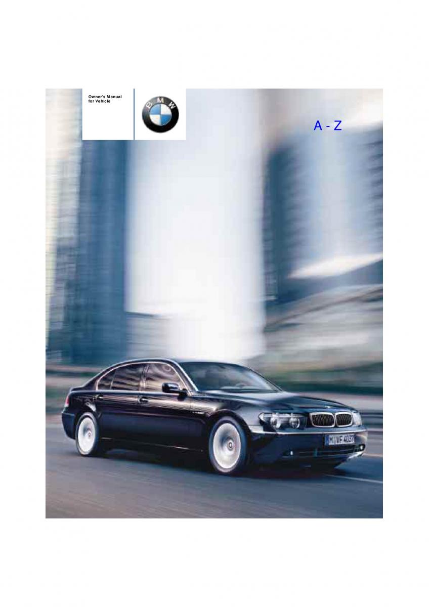 BMW 7 E65 owners manual / page 1