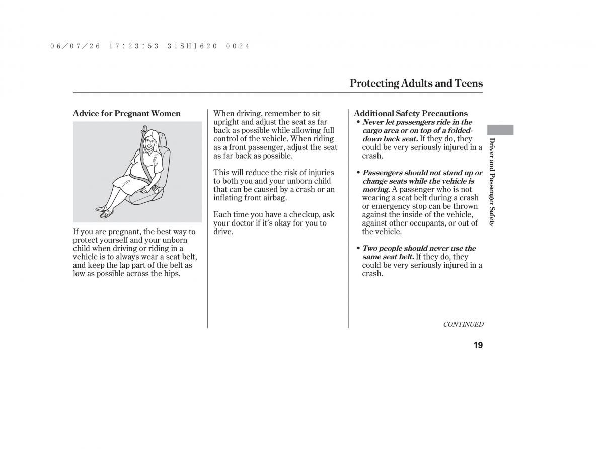 Honda Odyssey III 3 owners manual / page 25