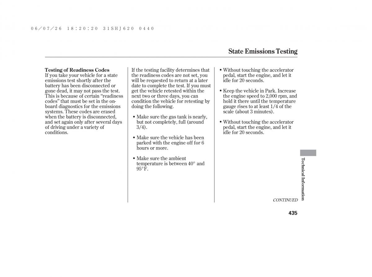 Honda Odyssey III 3 owners manual / page 441