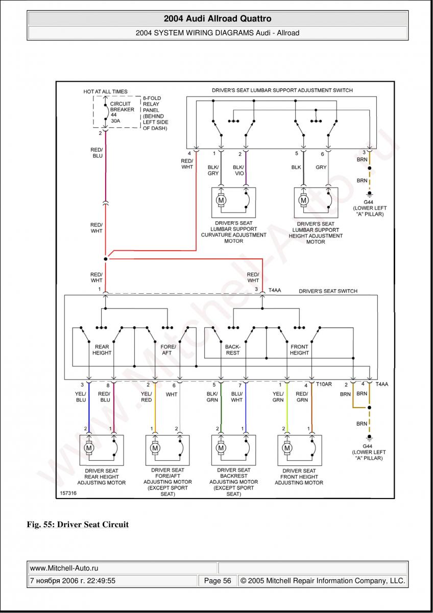 Audi A6 Allroad C5 Quattro wiring diagrams / page 56