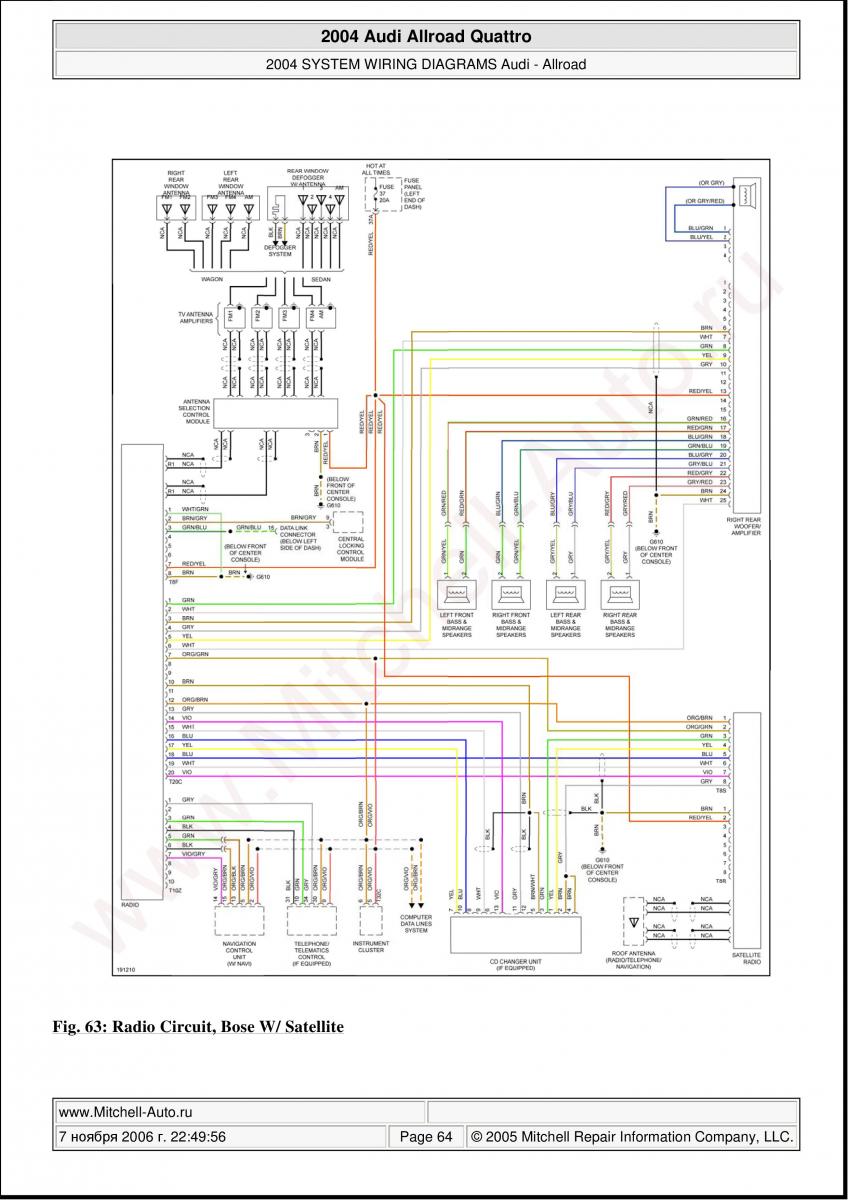 Audi A6 Allroad C5 Quattro wiring diagrams / page 64