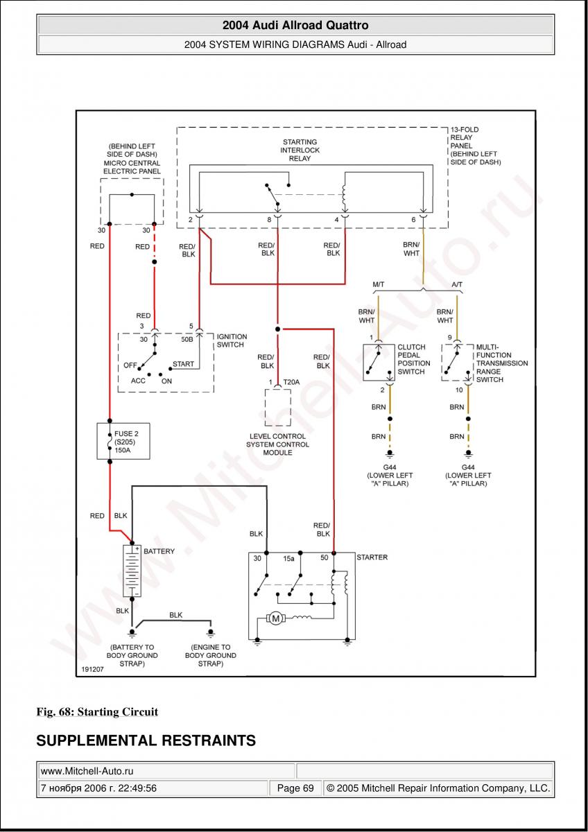 Audi A6 Allroad C5 Quattro wiring diagrams / page 69