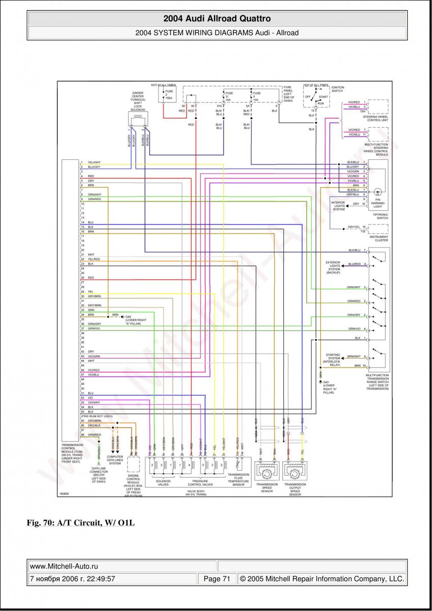 Audi A6 Allroad C5 Quattro wiring diagrams / page 71