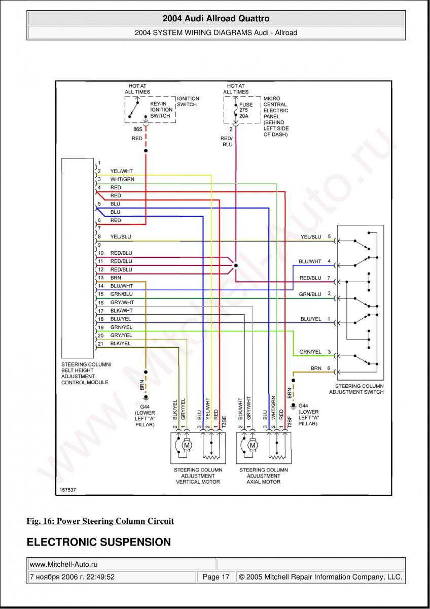 Audi A6 Allroad C5 Quattro wiring diagrams / page 17