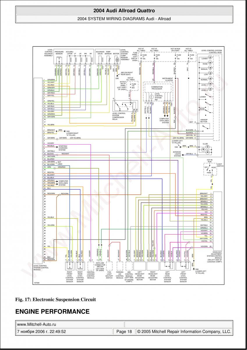 Audi A6 Allroad C5 Quattro wiring diagrams / page 18