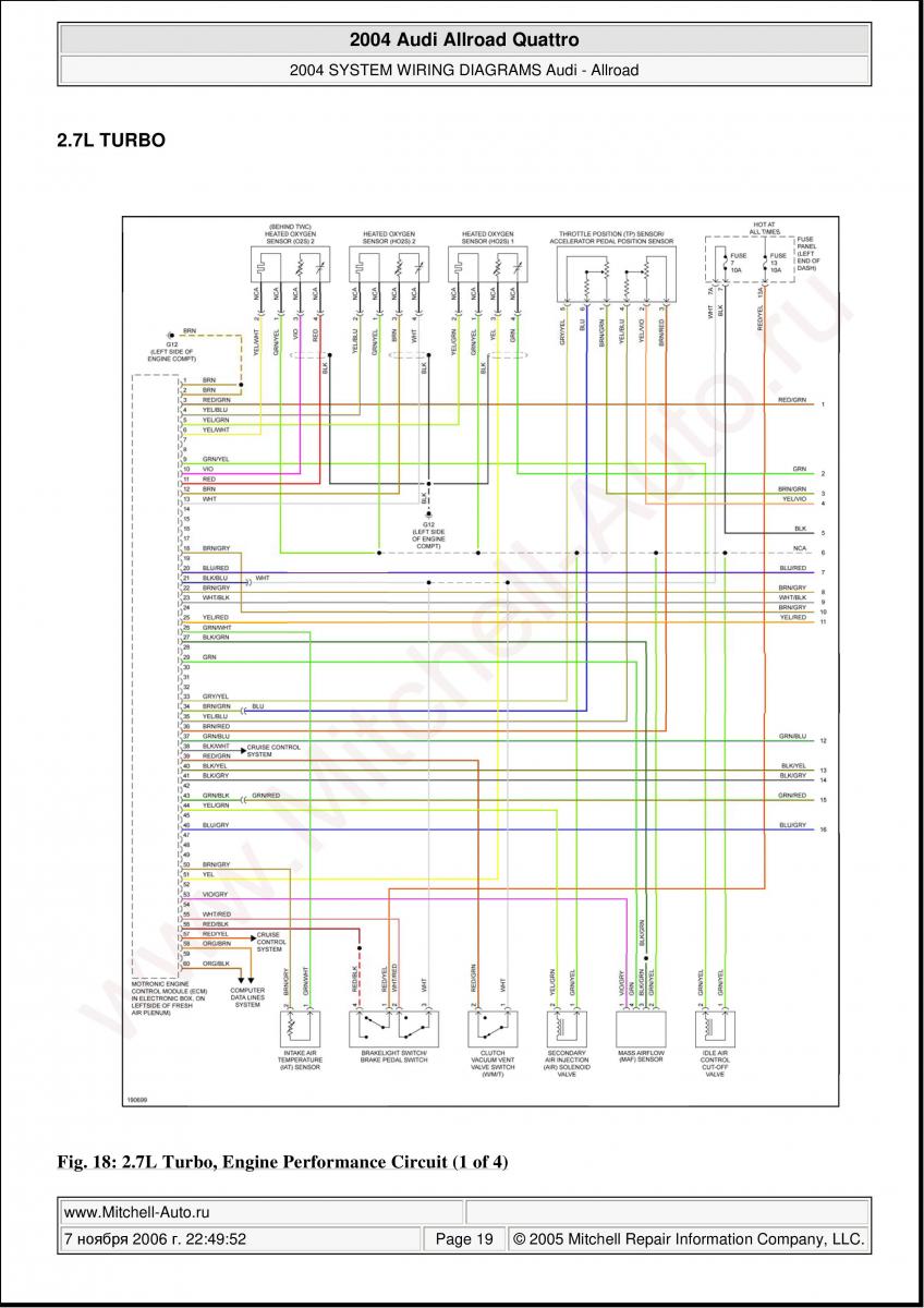 Audi A6 Allroad C5 Quattro wiring diagrams / page 19