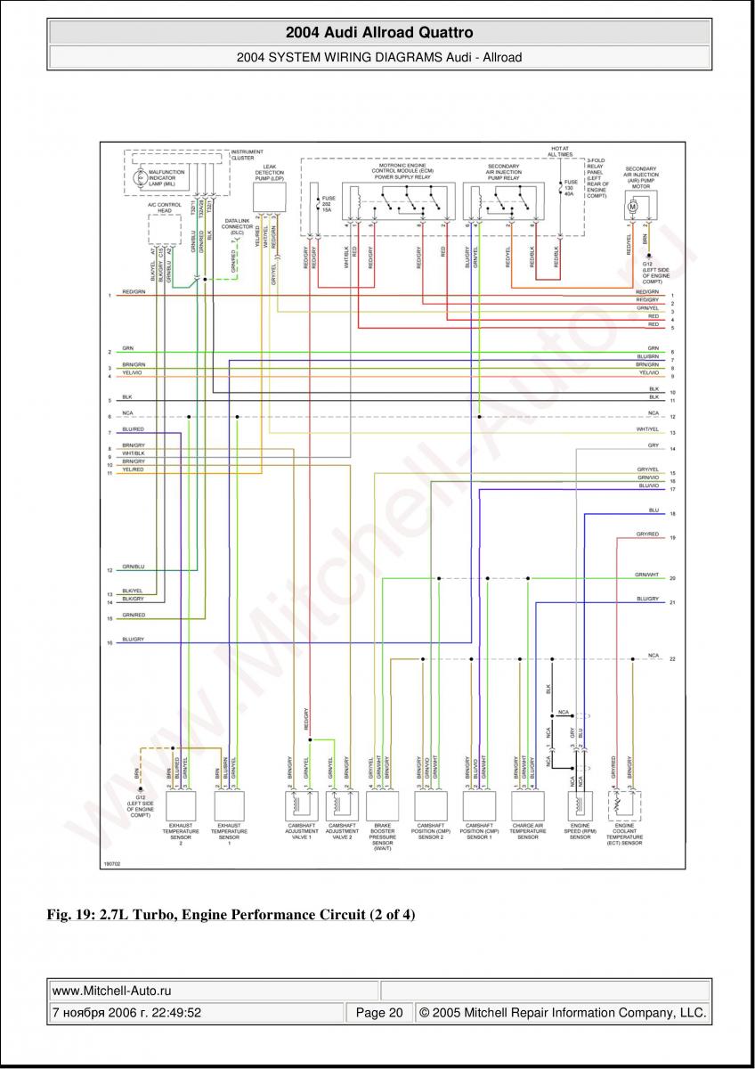 Audi A6 Allroad C5 Quattro wiring diagrams / page 20