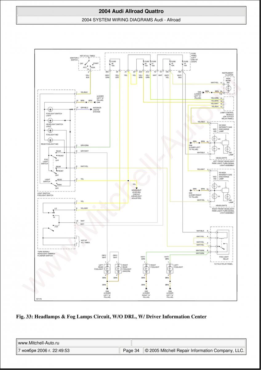 Audi A6 Allroad C5 Quattro wiring diagrams / page 34