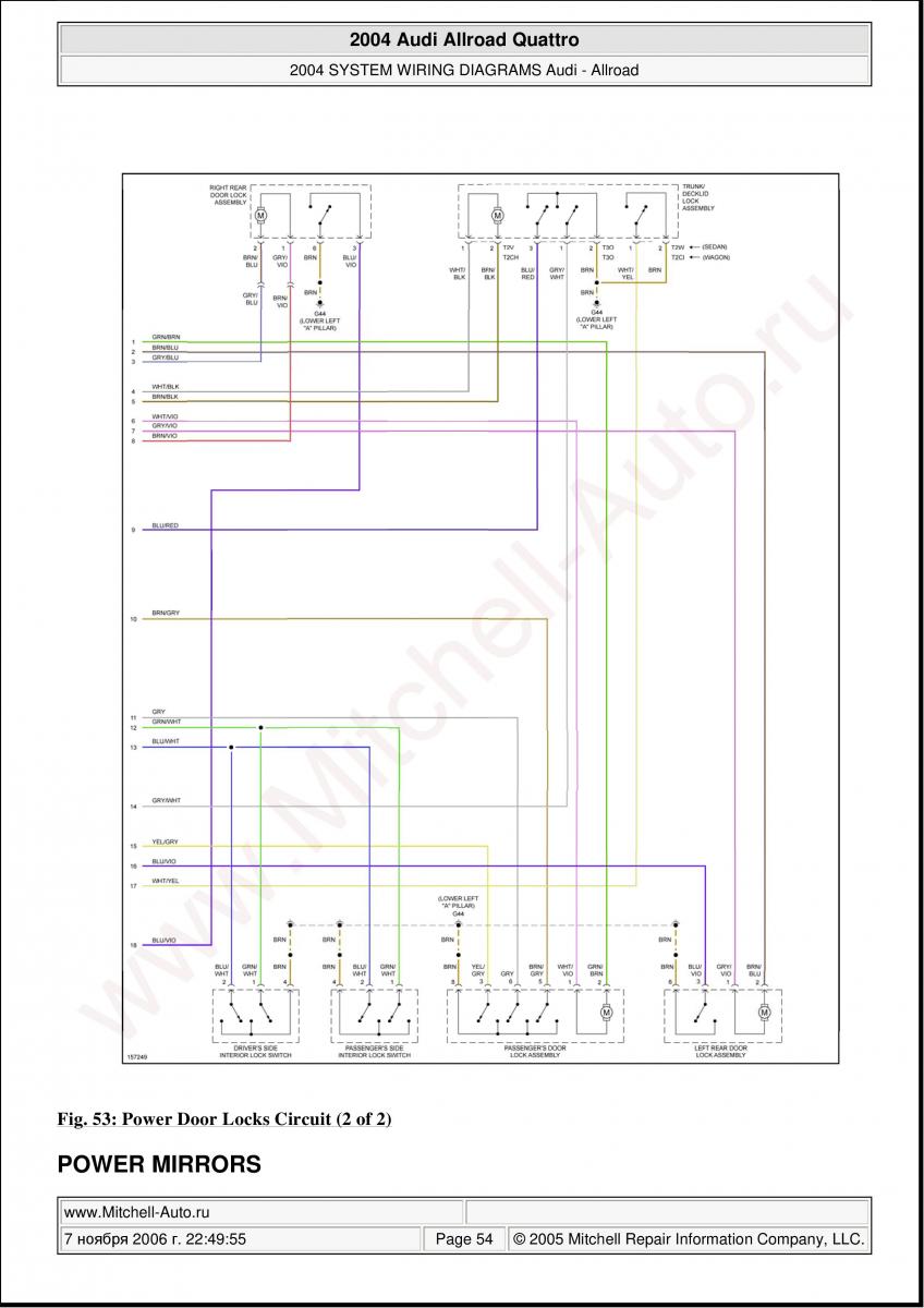 Audi A6 Allroad C5 Quattro wiring diagrams / page 54