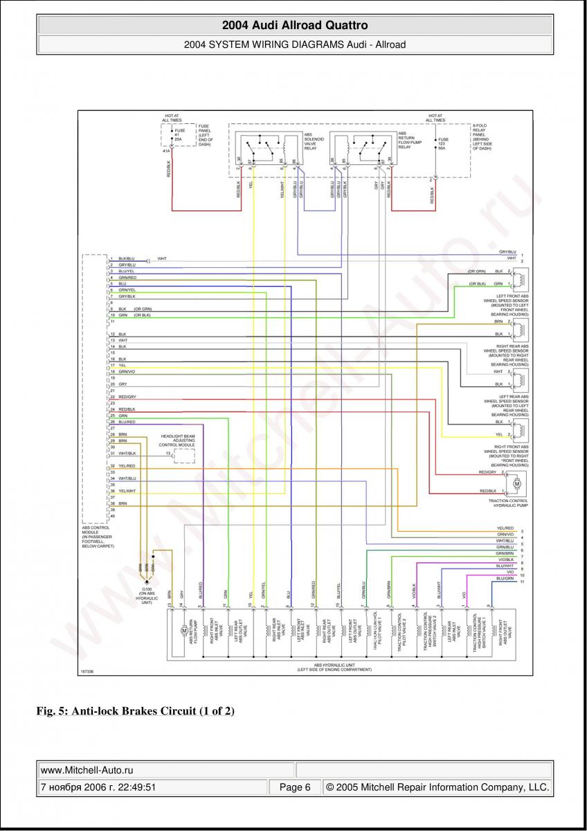 Audi A6 Allroad C5 Quattro wiring diagrams / page 6