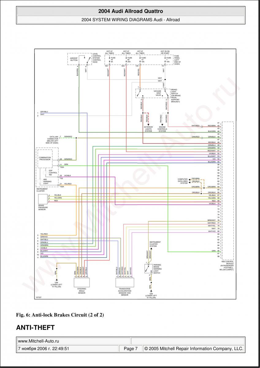Audi A6 Allroad C5 Quattro wiring diagrams / page 7