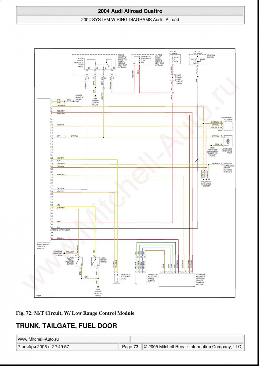 Audi A6 Allroad C5 Quattro Wiring Diagrams Page 73