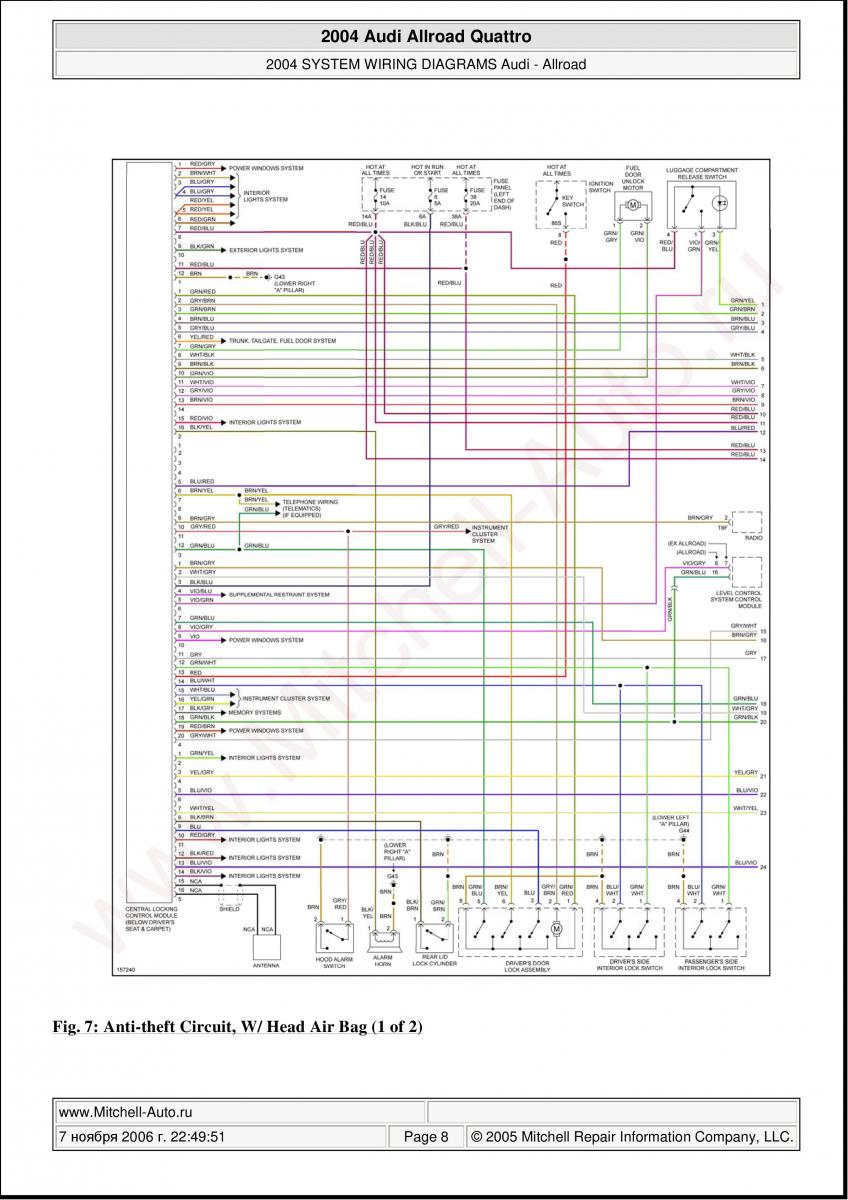 Audi A6 Allroad C5 Quattro wiring diagrams / page 8