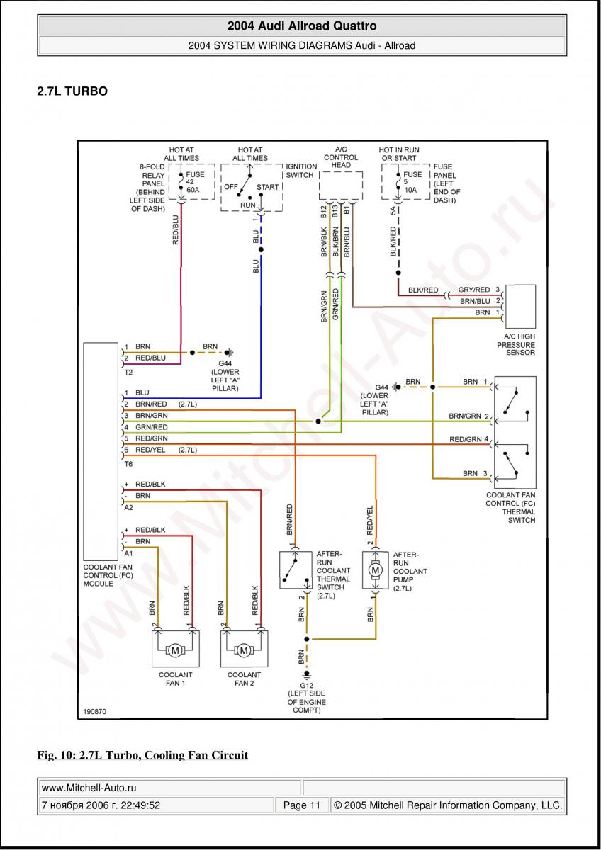 Audi A6 Allroad C5 Quattro wiring diagrams / page 11
