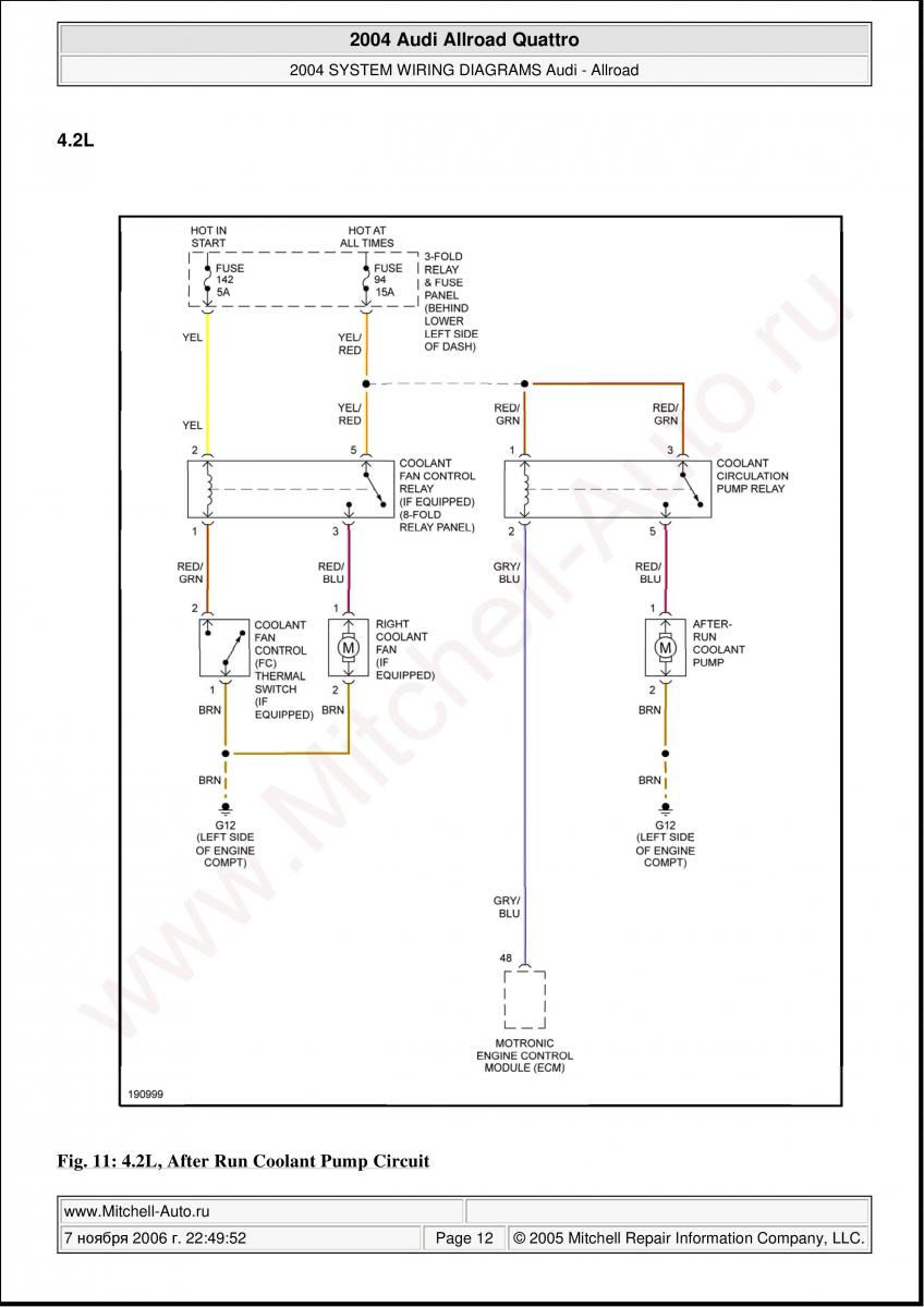 Audi A6 Allroad C5 Quattro Wiring Diagrams Page 12