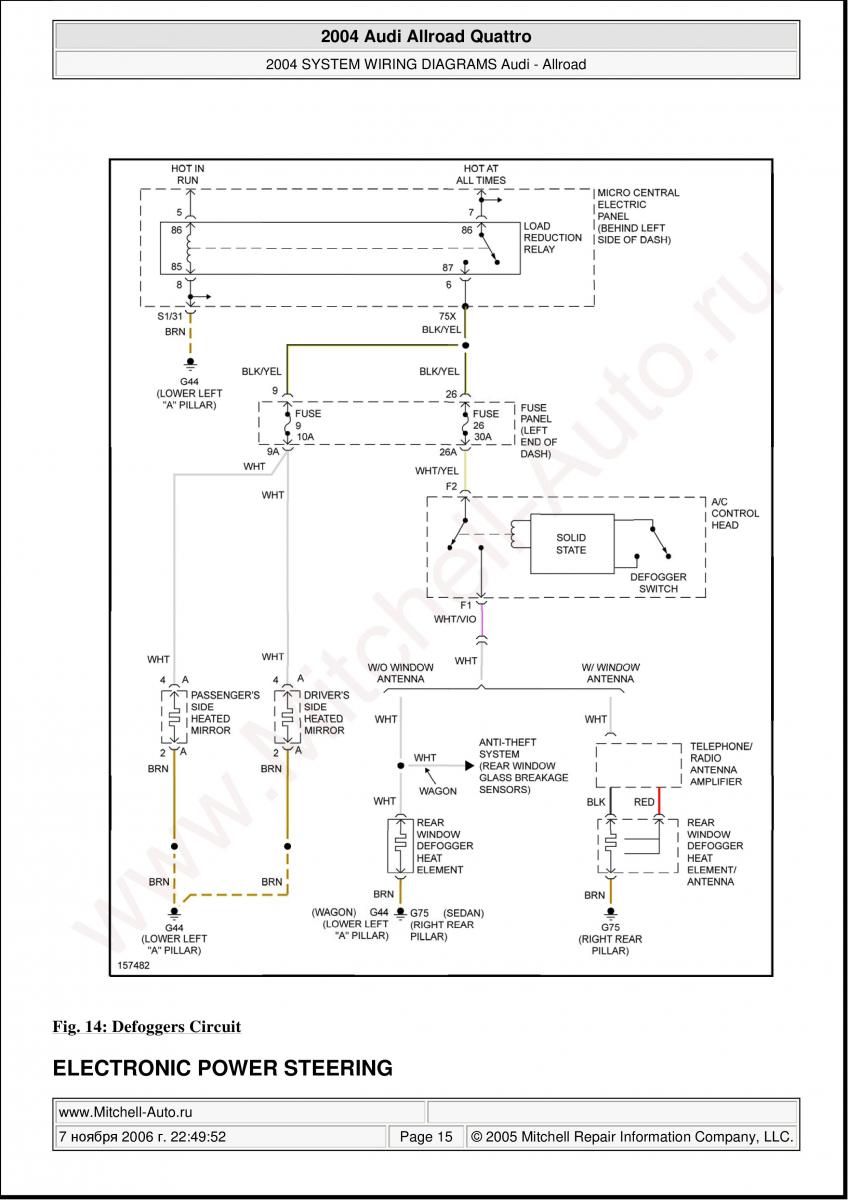 Audi A6 Allroad C5 Quattro wiring diagrams / page 15