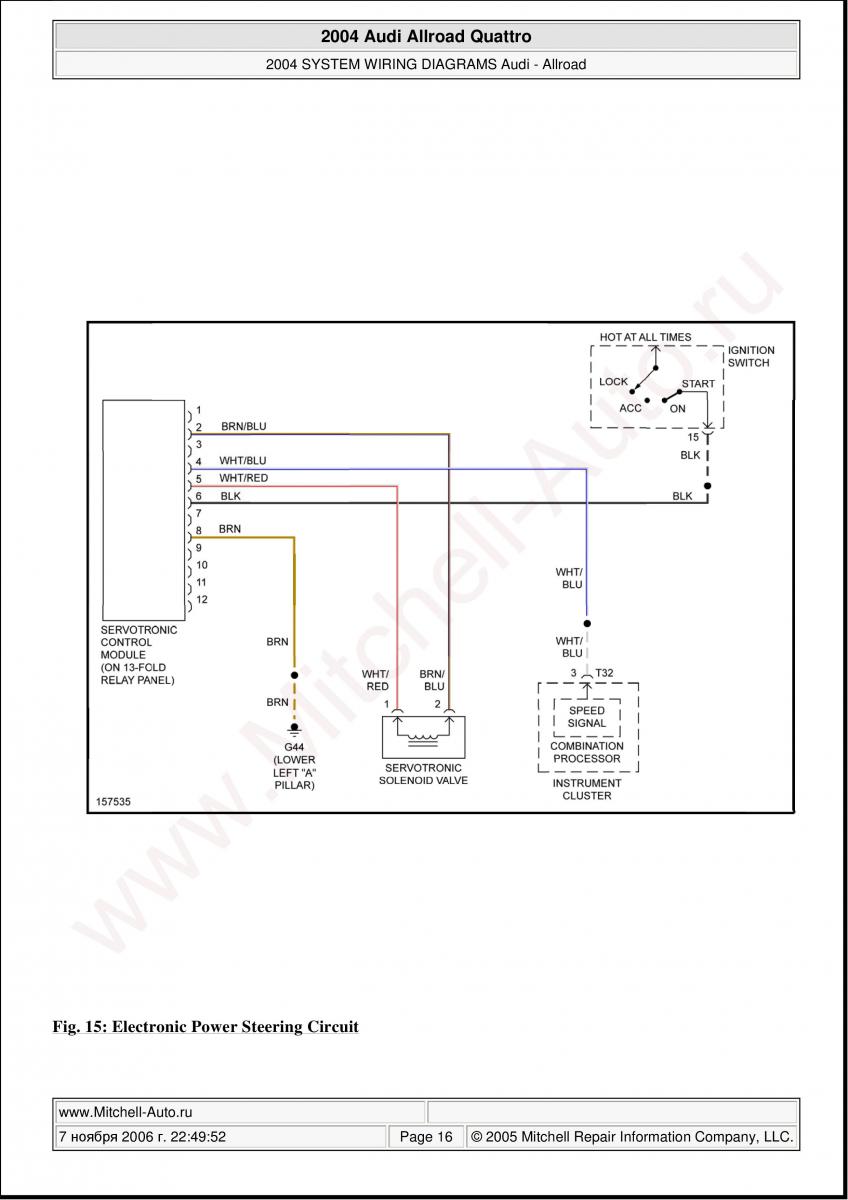 Audi A6 Allroad C5 Quattro wiring diagrams / page 16