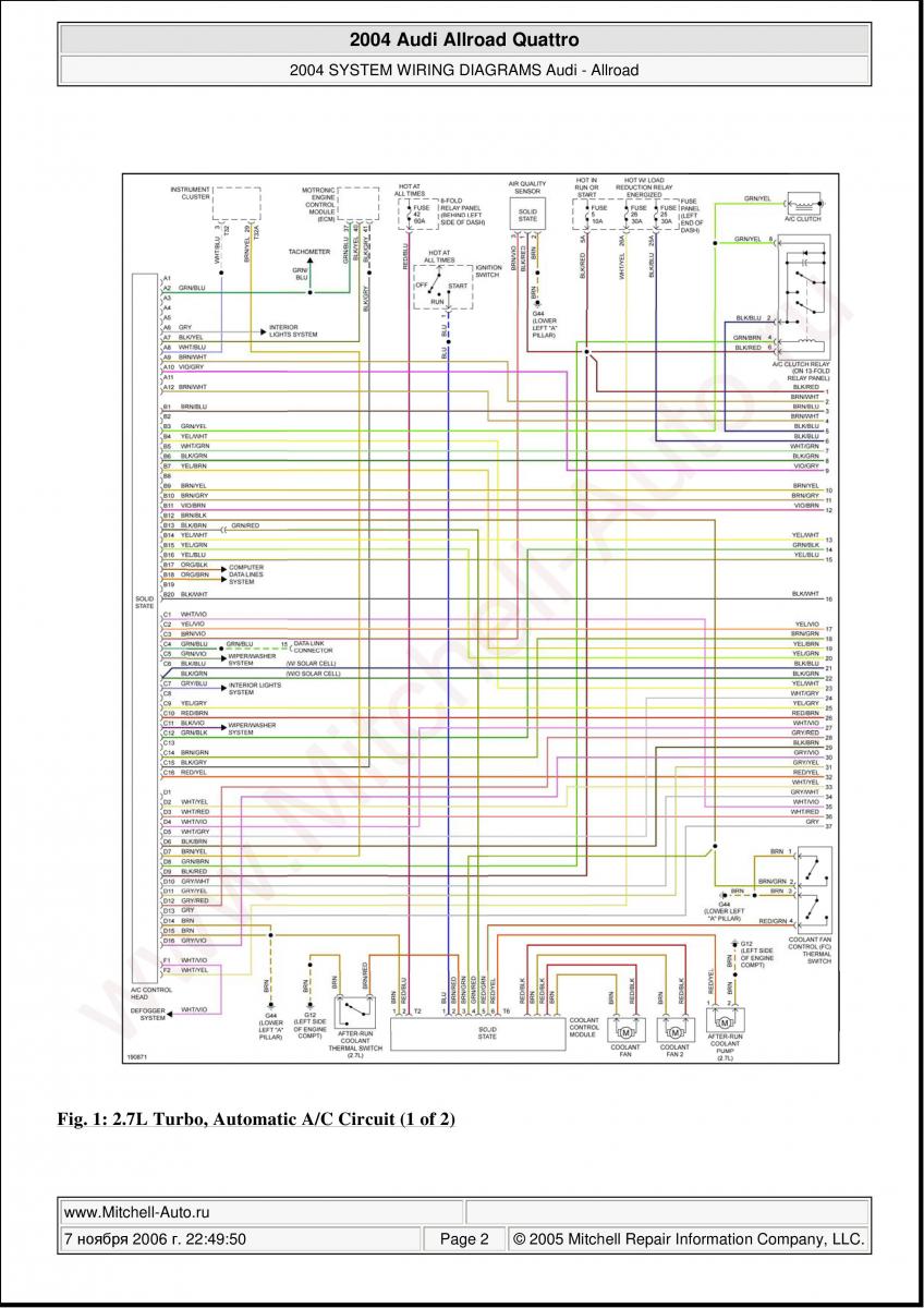 Audi A6 Allroad C5 Quattro wiring diagrams / page 2
